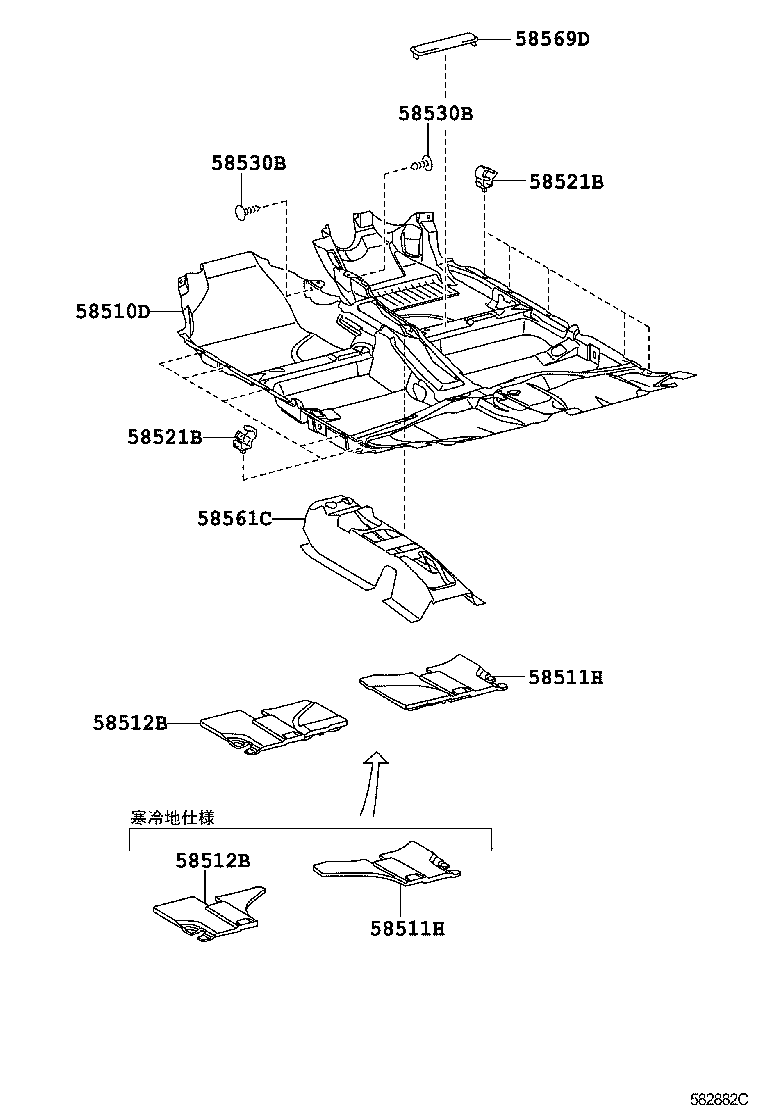 58510-12F40-B0 CARPET ASSY, FLOOR, FRONT product image