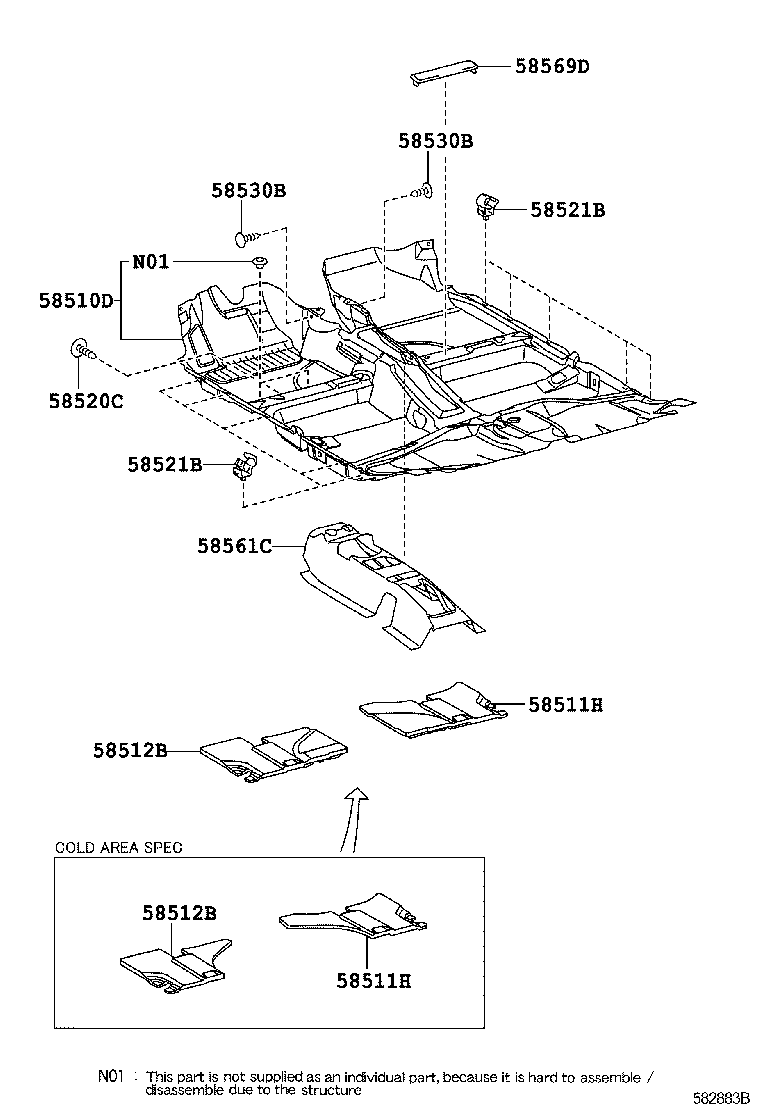 58510-12B70-B1 CARPET ASSY, FLOOR, FRONT product image