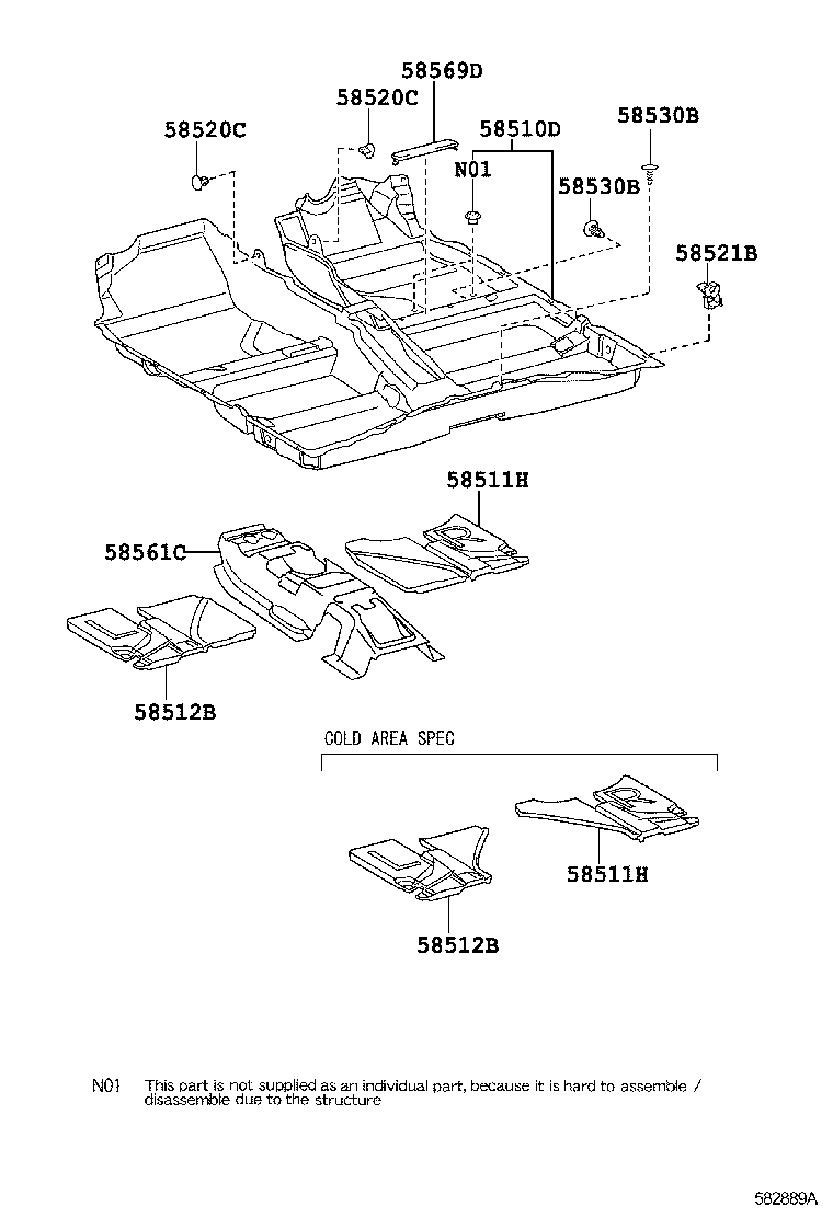58561-12040 SILENCER, FRONT FLOOR, NO.1 product image