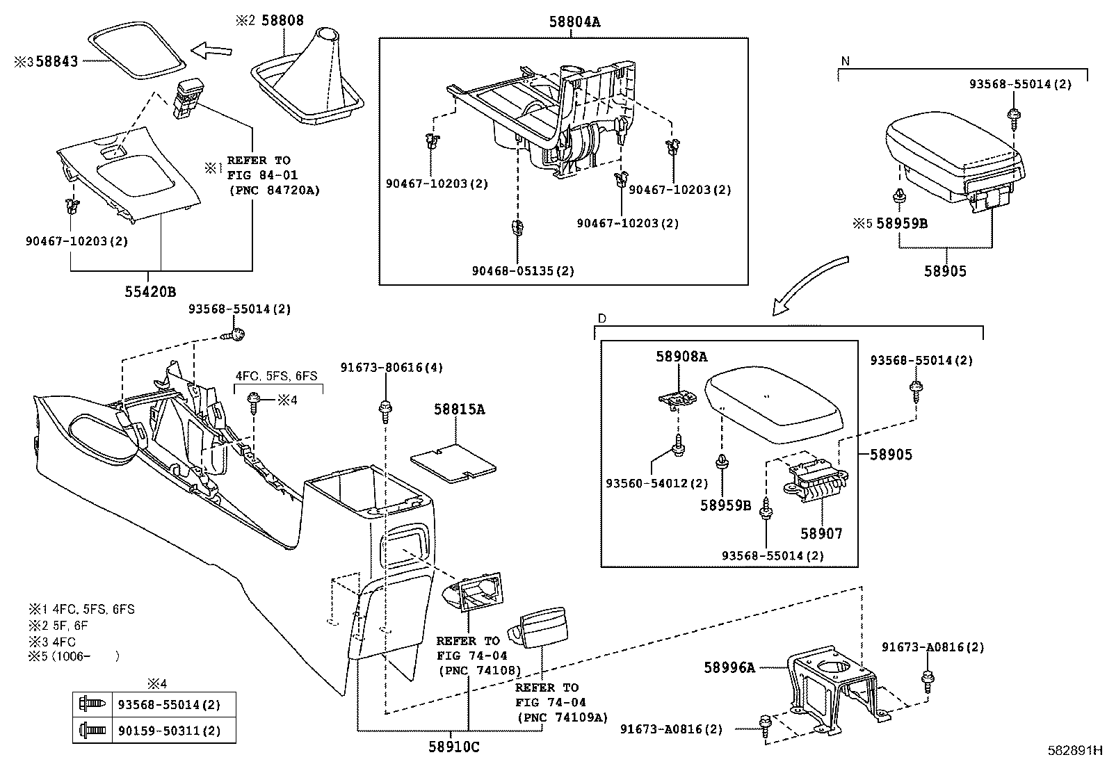 58910-12401-B0 BOX ASSY, CONSOLE, REAR product image