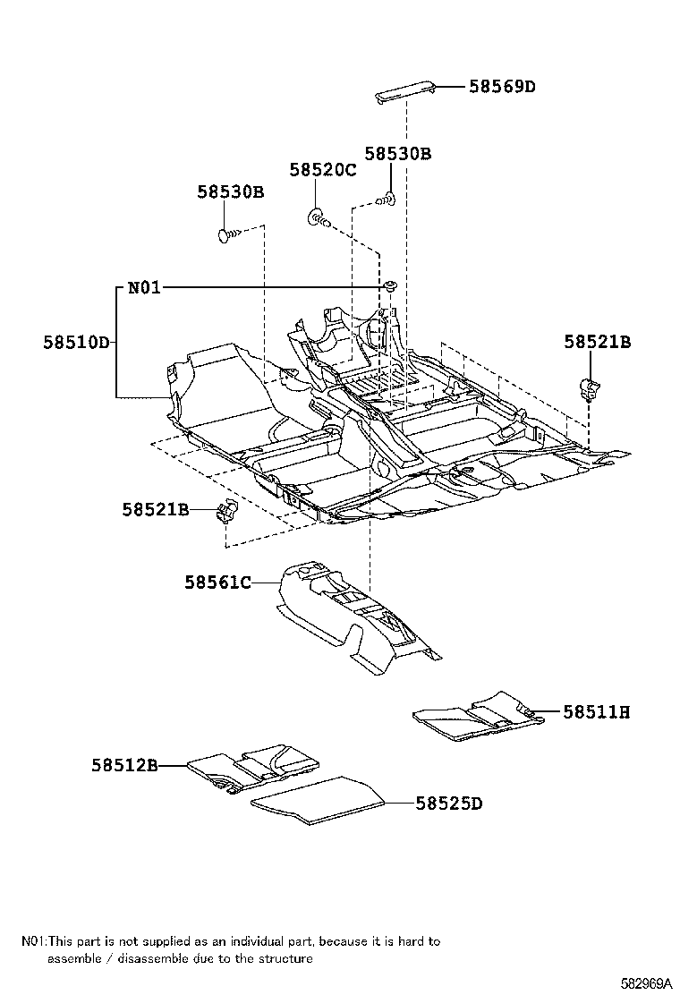 58512-02010 MAT, FLOOR, FRONT RH product image