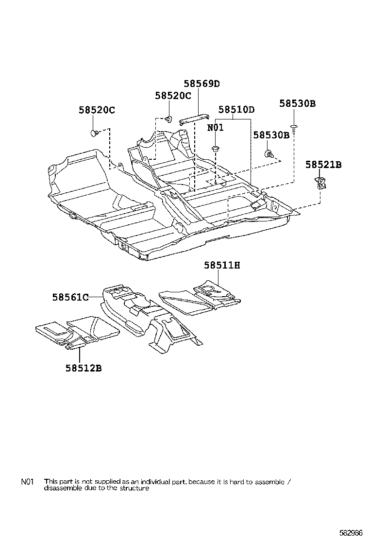 58511-12611 MAT, FLOOR, FRONT LH product image