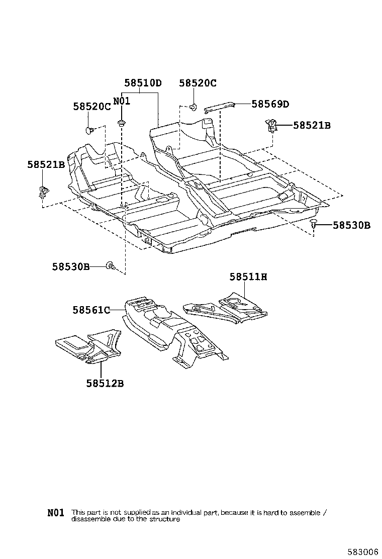 58512-02050 MAT, FLOOR, FRONT RH product image