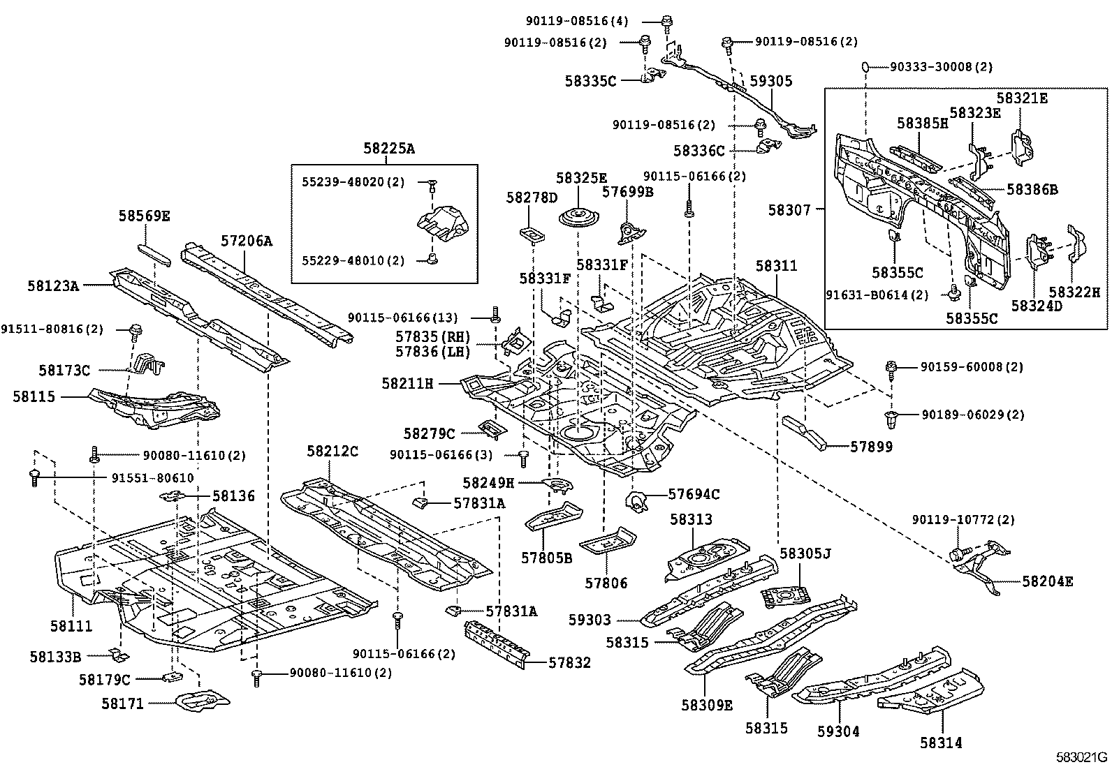 Toyota 57805-48050 REINFORCEMENT SUB-ASSY, BELT ANCHOR, RH