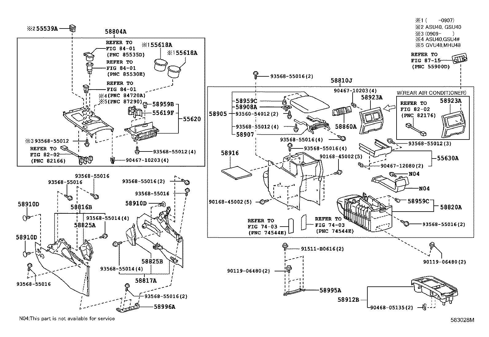 Toyota 58804-48260-B0 PANEL SUB-ASSY, CONSOLE, UPPER