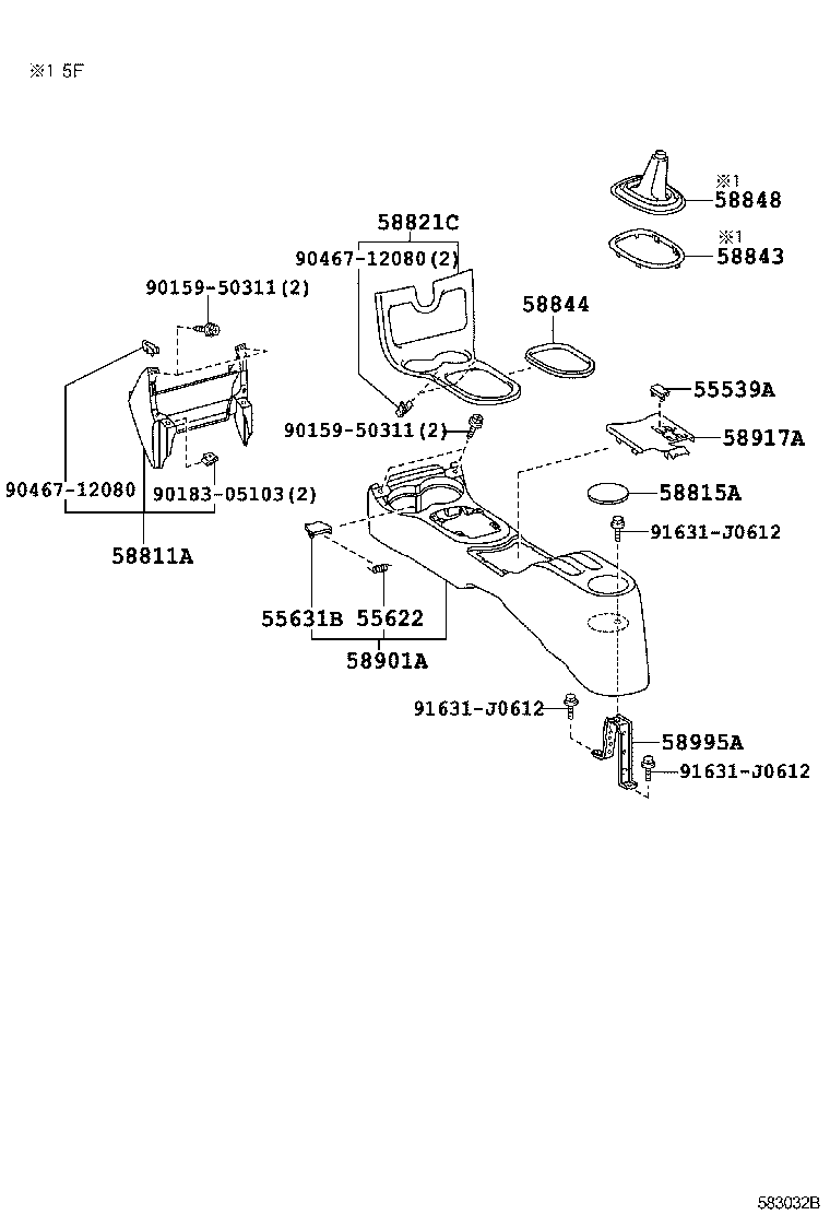 Toyota 58821-52051-B1 PANEL, CONSOLE, UPPER
