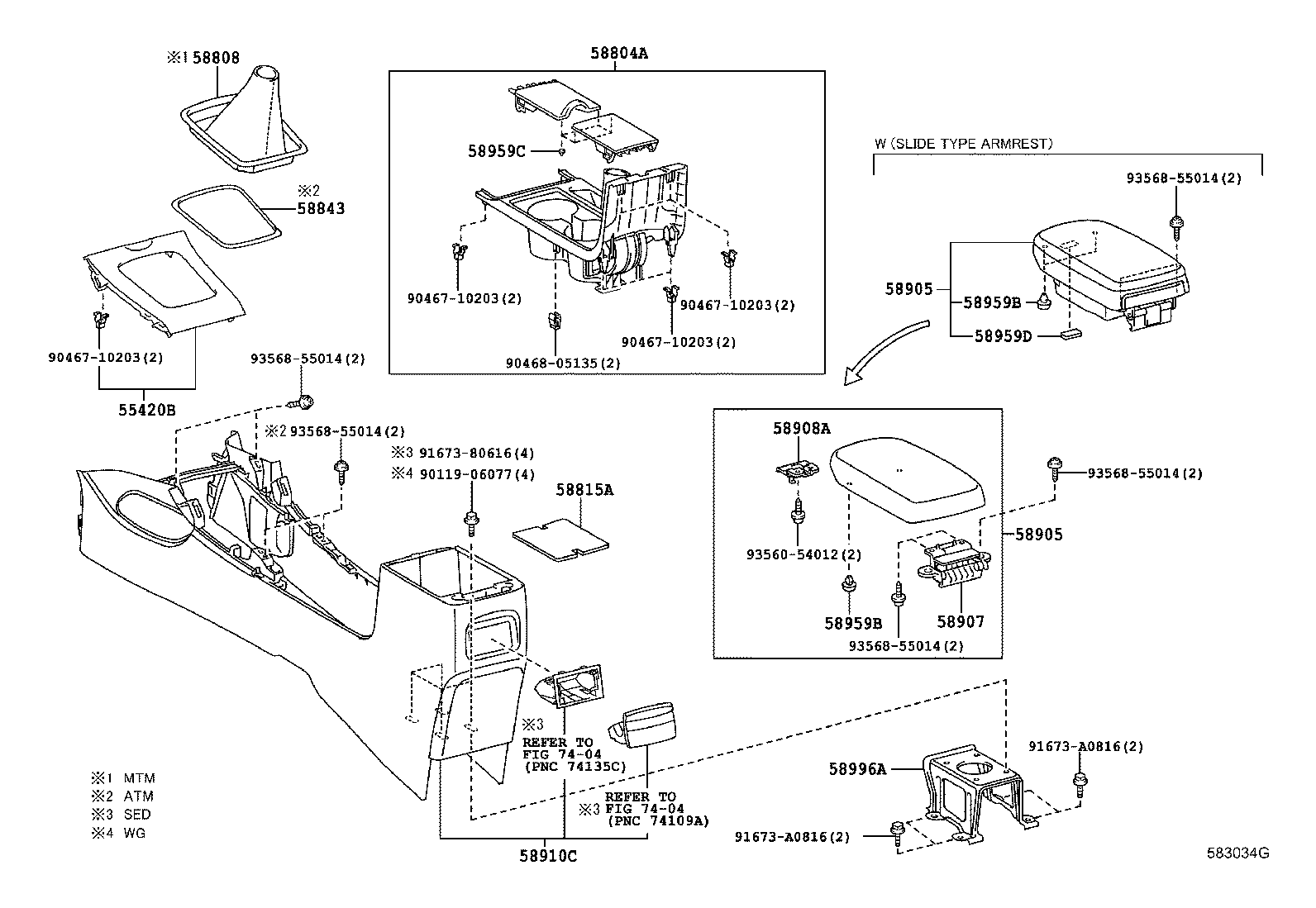 58910-12420-B0 BOX ASSY, CONSOLE, REAR product image