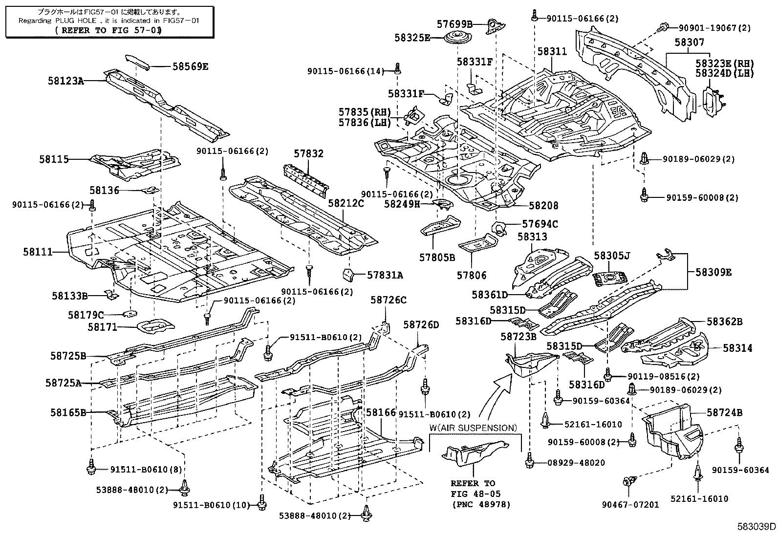 57693-48010 REINFORCEMENT, FUEL TANK MOUNTING BRACKET, LH product image