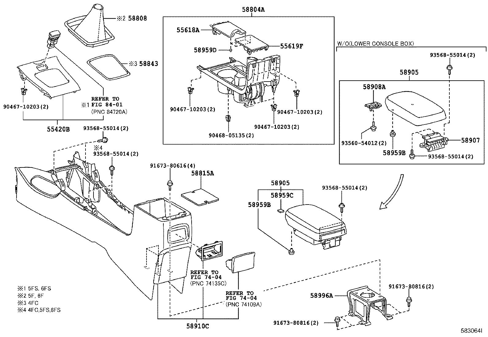 58910-02660-B0 BOX ASSY, CONSOLE, REAR product image
