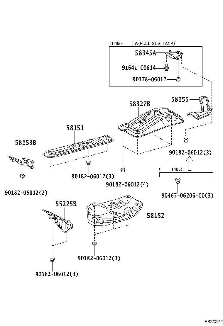 58331-35030 BRACKET, REAR FLOOR HEAT INSULATOR, NO.1 product image