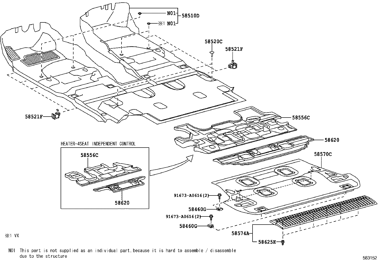 58556-60041 SILENCER, REAR FLOOR product image