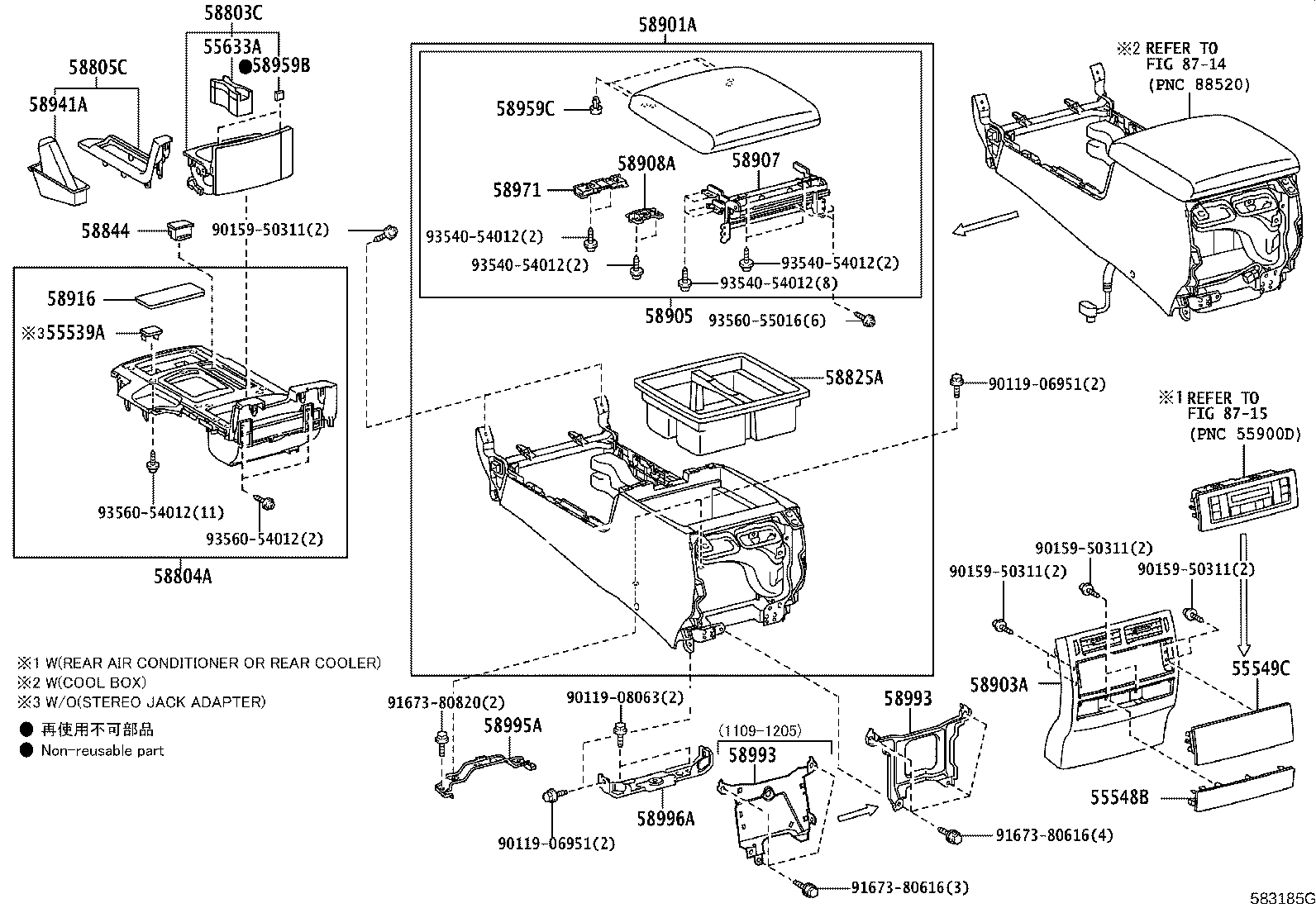 58905-60190-C0 DOOR SUB-ASSY, CONSOLE COMPARTMENT product image