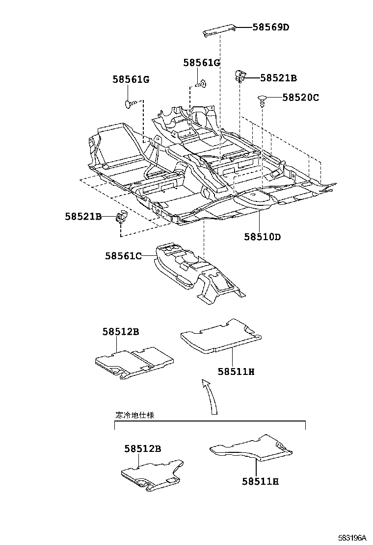 58561-12050 SILENCER, FRONT FLOOR, NO.1 product image