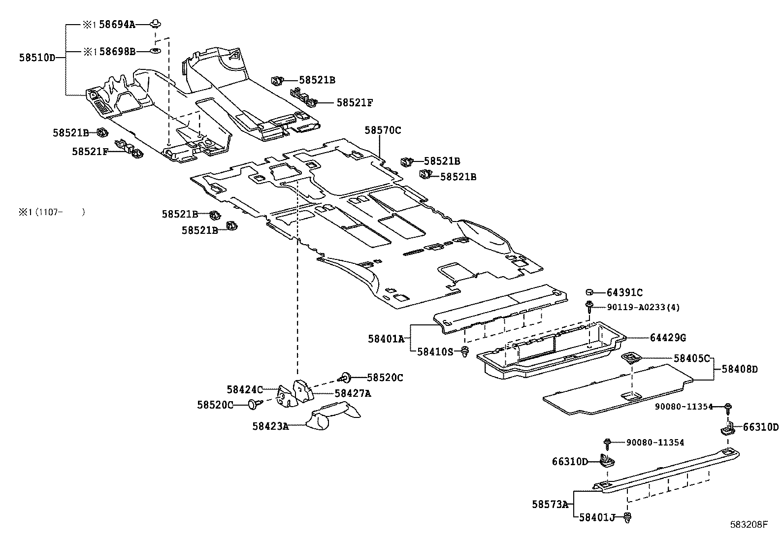 Toyota 58408-0C010-C1 BOARD SUB-ASSY, DECK, NO.2