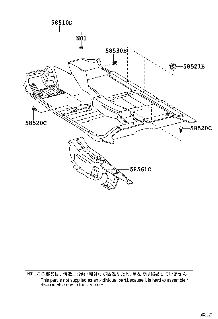 58510-02B91-B2 CARPET ASSY, FLOOR, FRONT product image