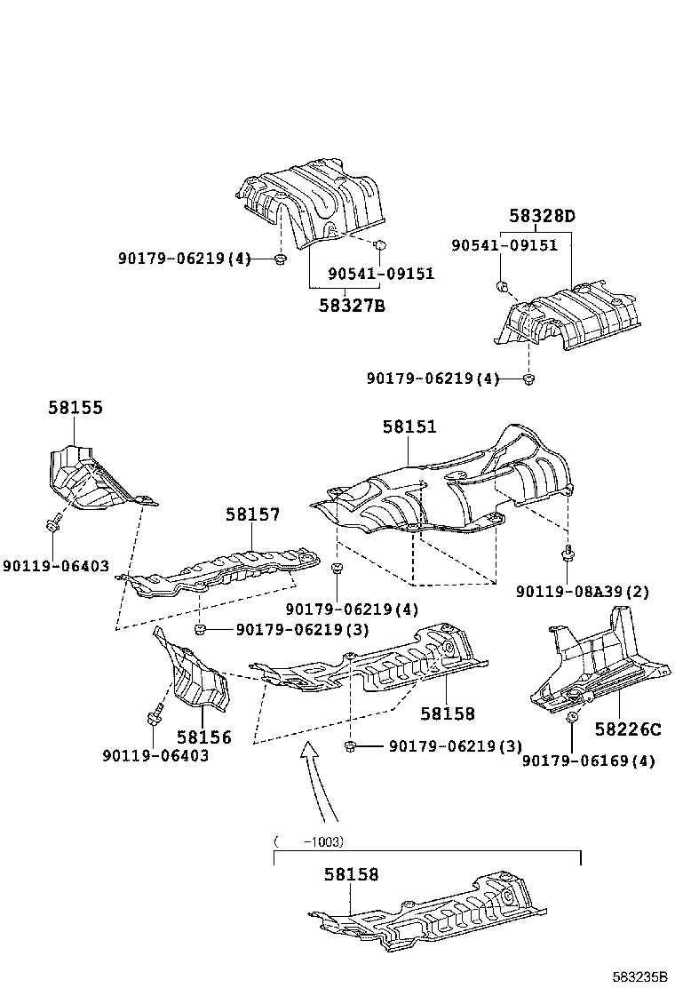Toyota 58151-53030 INSULATOR, FRONT FLOOR HEAT, NO.1