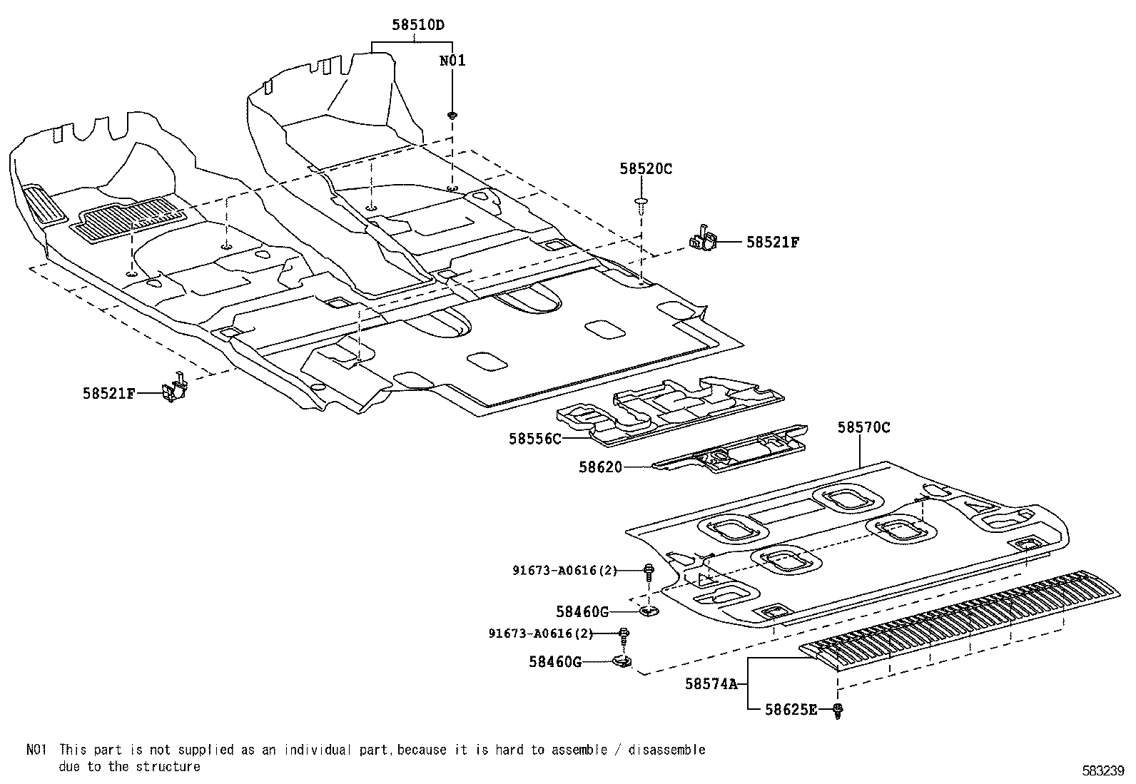 58557-60090 SILENCER, REAR FLOOR product image