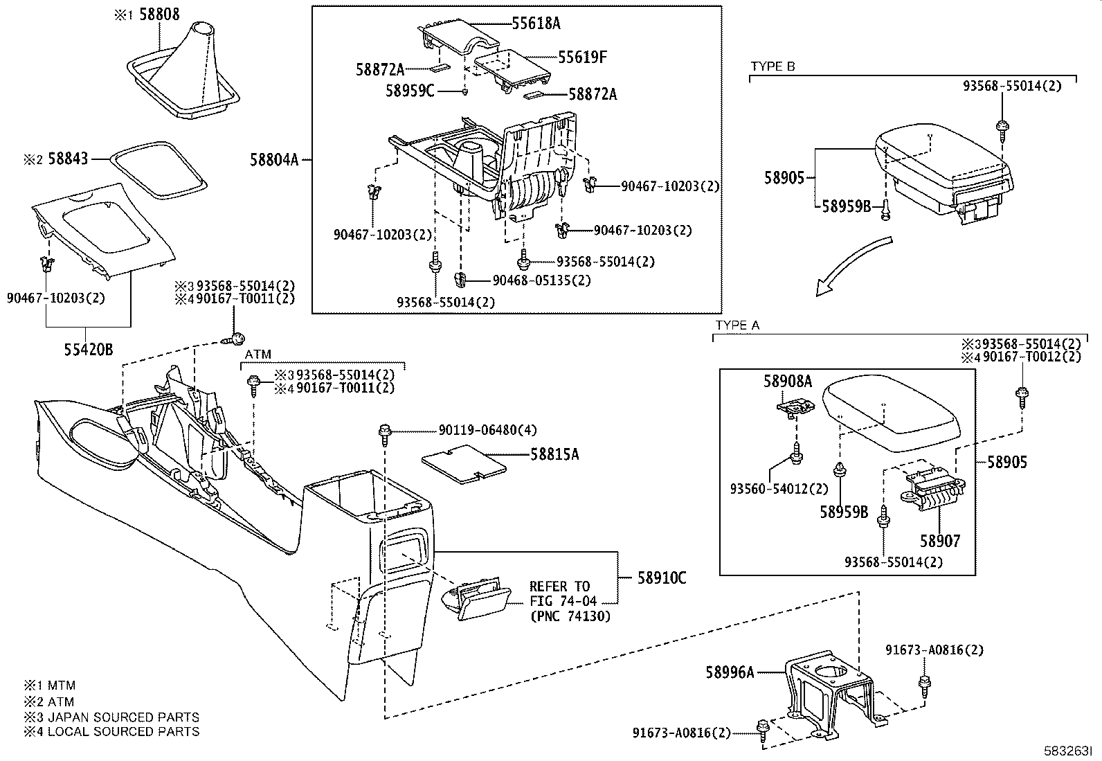 58804-02090-B0 PANEL SUB-ASSY, CONSOLE, UPPER product image