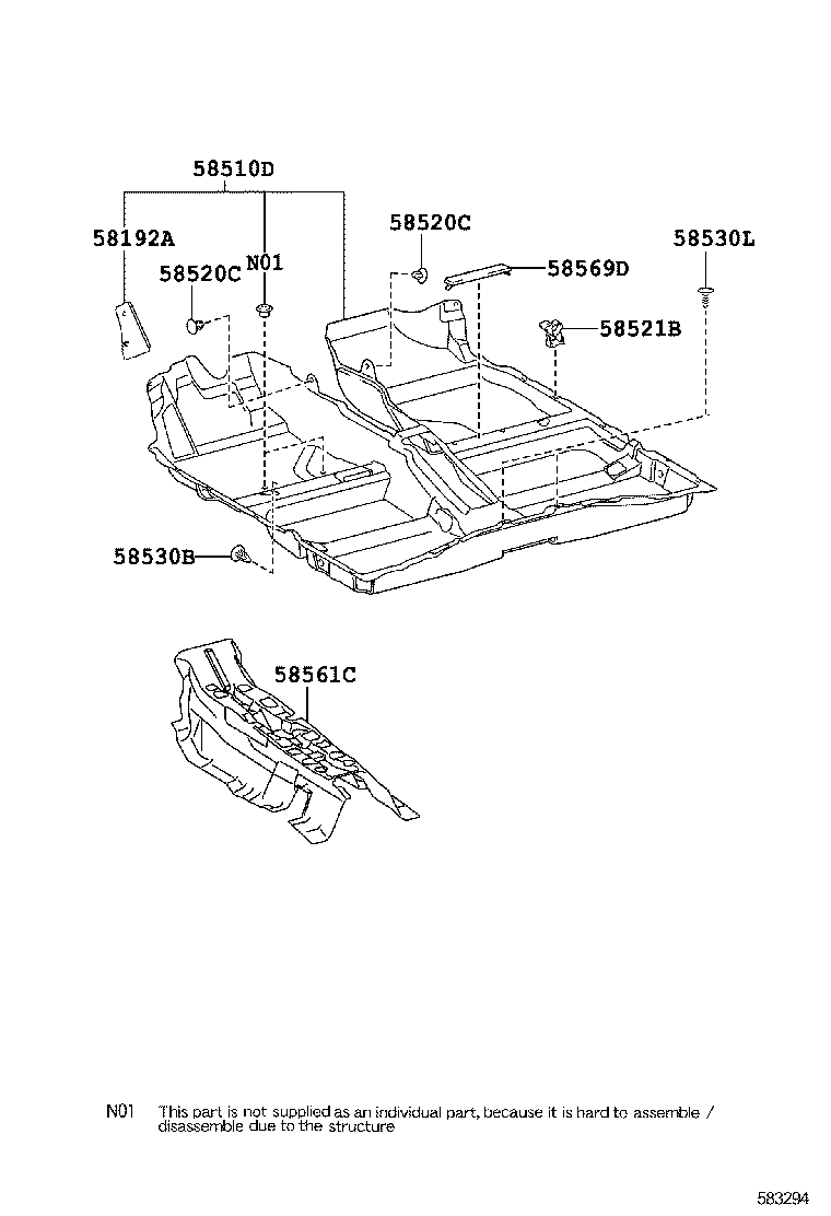 58510-12E40-B3 CARPET ASSY, FLOOR, FRONT product image