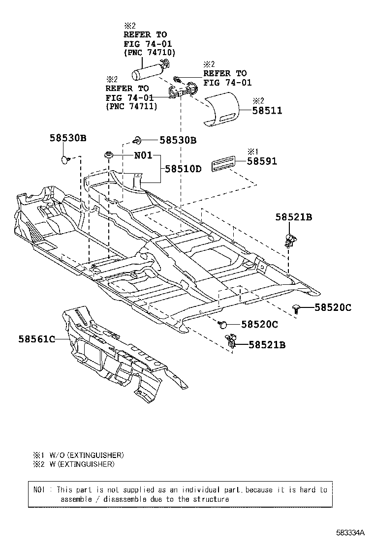 Toyota 58511-02071-B0 MAT, FLOOR, FRONT