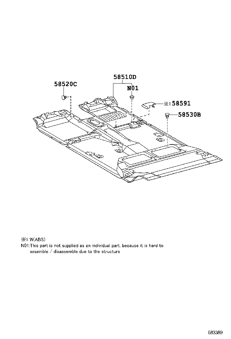 58510-0K080-B0 CARPET ASSY, FLOOR, FRONT product image