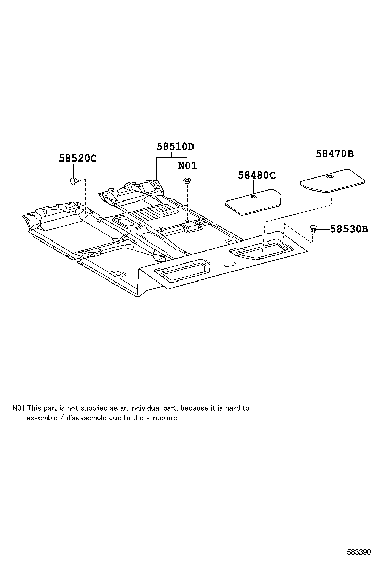 58591-0K010-B0 COVER, FLOOR CARPET product image