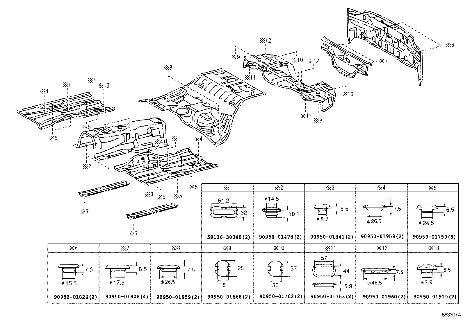 58307-24070 PANEL SUB-ASSY, BODY LOWER BACK product image