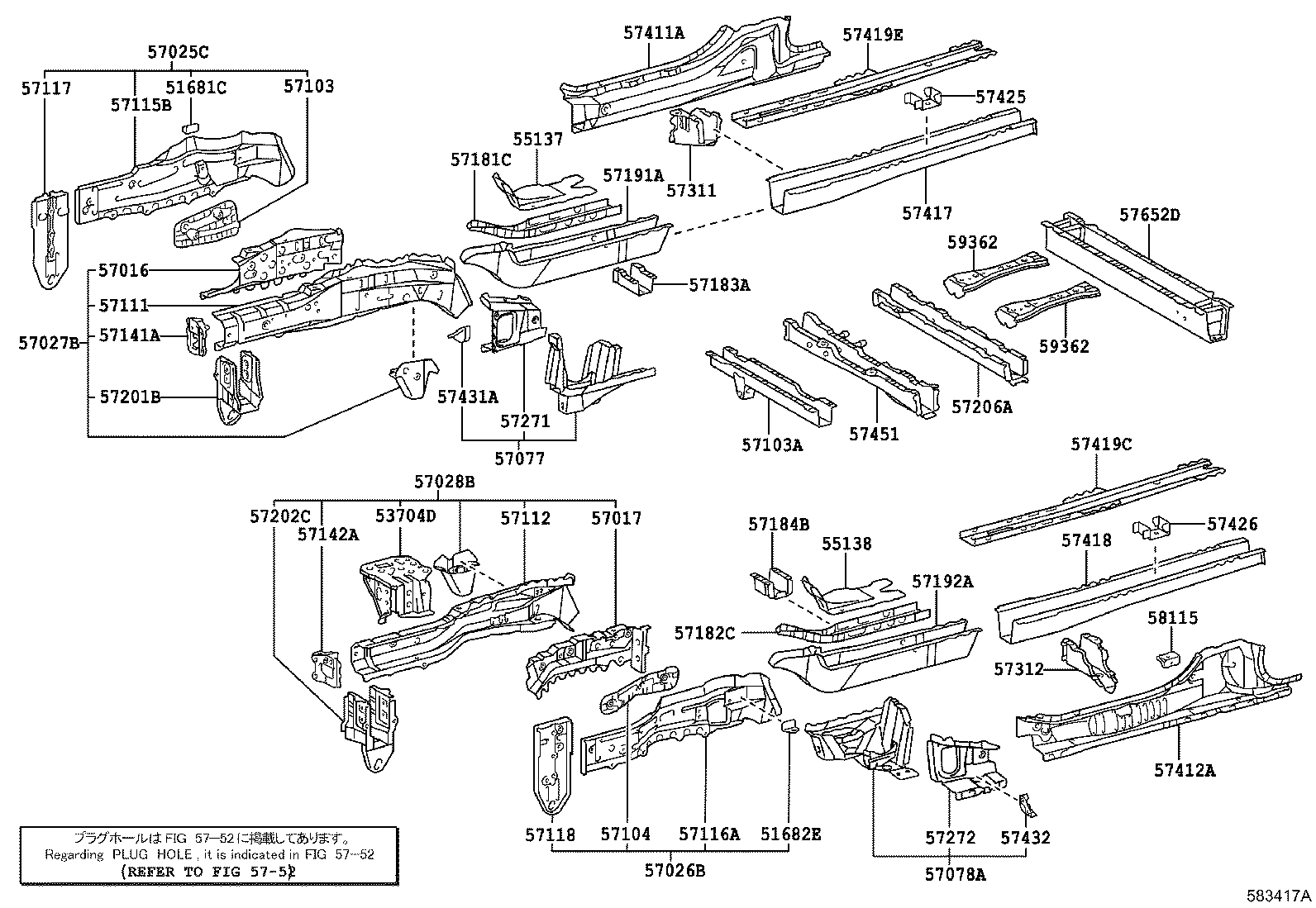 57033-28020 REINFORCE SUB-ASSY, FRONT SIDE MEMBER, NO.3 RH product image
