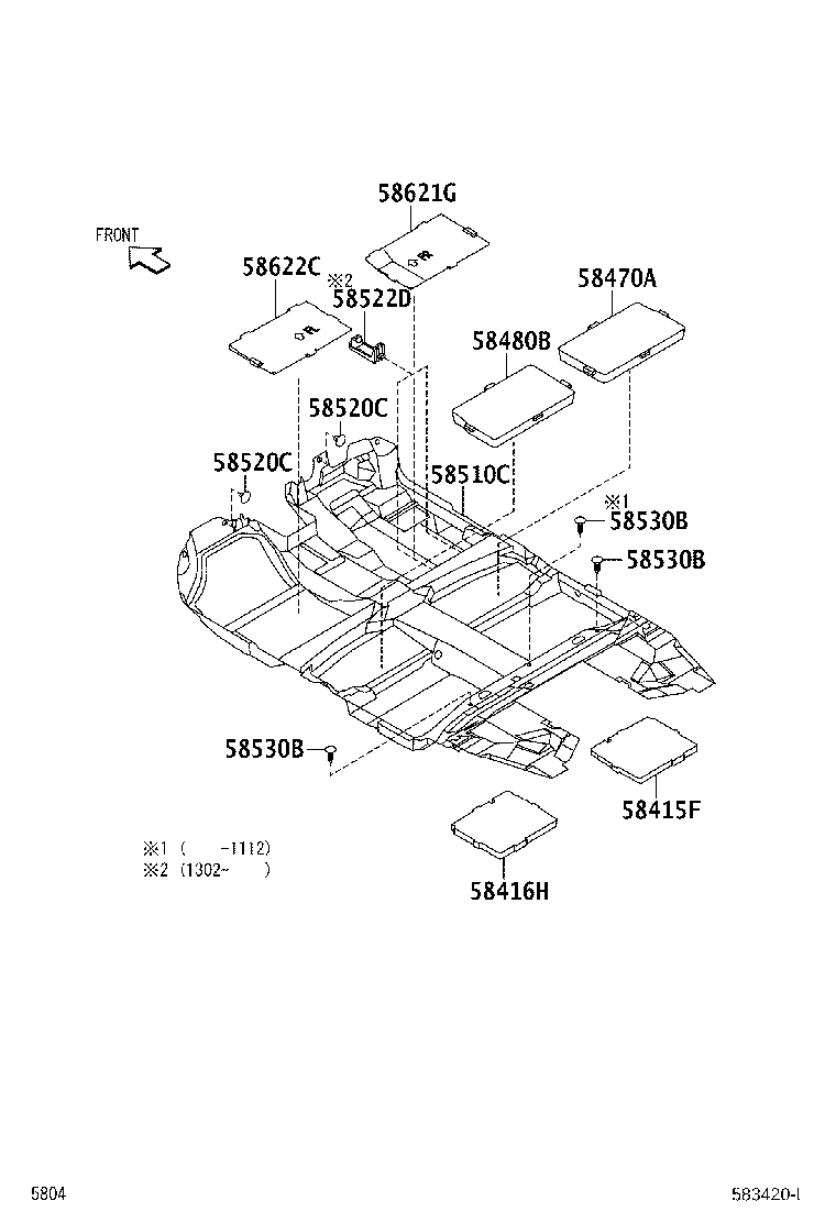58417-B1010 BOARD ASSY, REAR FLOOR, NO.1 product image