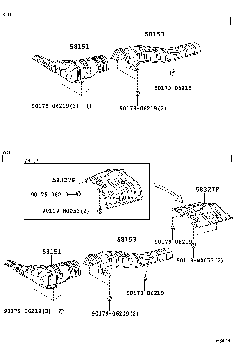 58327-05040 INSULATOR, MAIN MUFFLER HEAT, RH product image