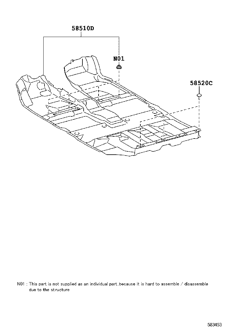 58510-0E280-B0 CARPET ASSY, FLOOR, FRONT product image