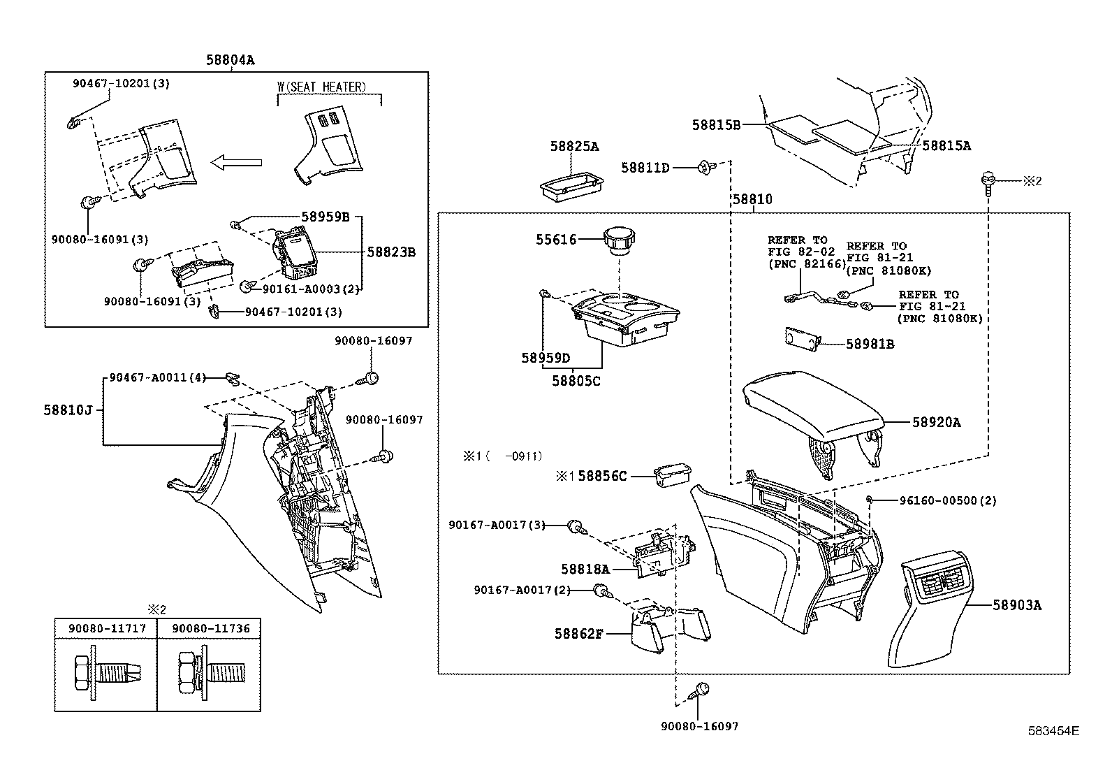 Toyota 58804-0T040-B1 PANEL SUB-ASSY, CONSOLE, UPPER