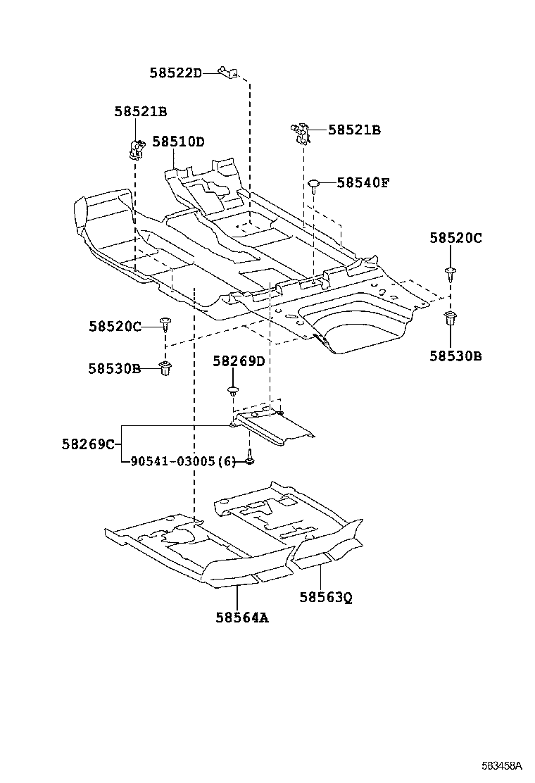 58564-74010 SILENCER, FRONT FLOOR, NO.4 product image