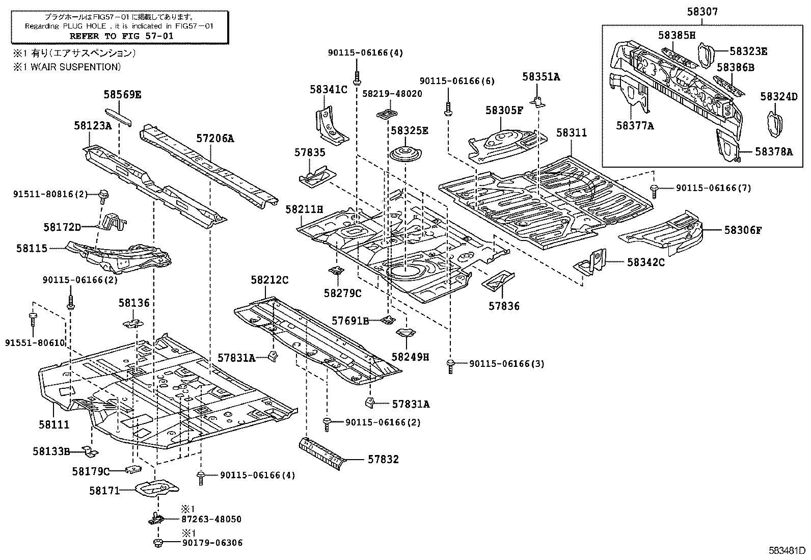 Toyota 57836-48030 REINFORCEMENT, REAR NO.1 SEAT LEG, REAR NO.2