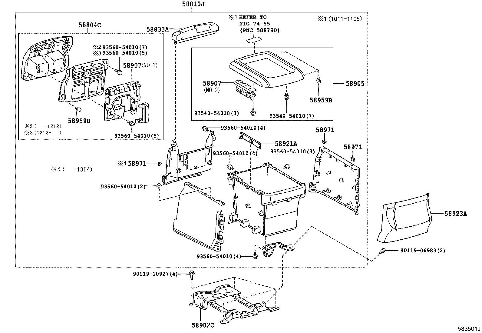 58902-58040 BRACKET SUB-ASSY, CONSOLE BOX MOUNTING product image