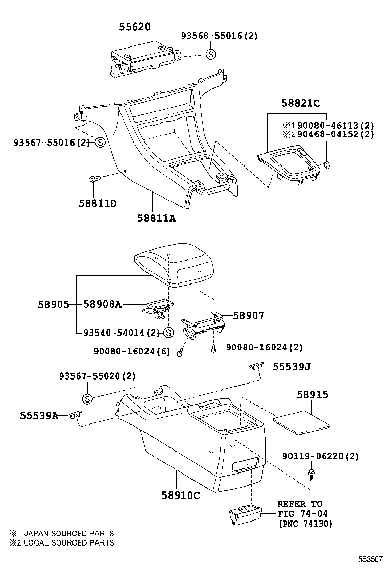 58905-06020-J0 DOOR SUB-ASSY, CONSOLE COMPARTMENT product image