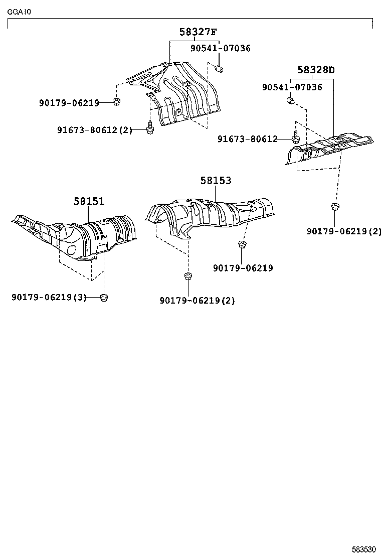 58327-72010 INSULATOR, MAIN MUFFLER HEAT, RH product image