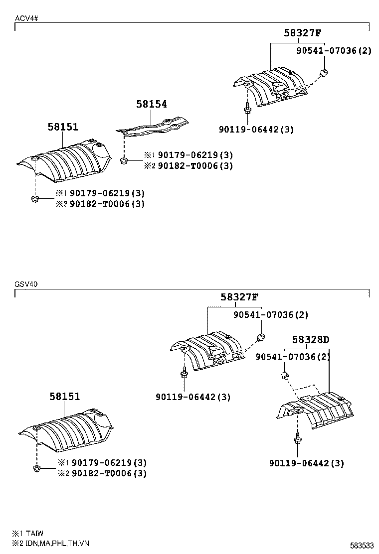 58154-06030 INSULATOR, FRONT FLOOR HEAT, NO.2 LOWER product image