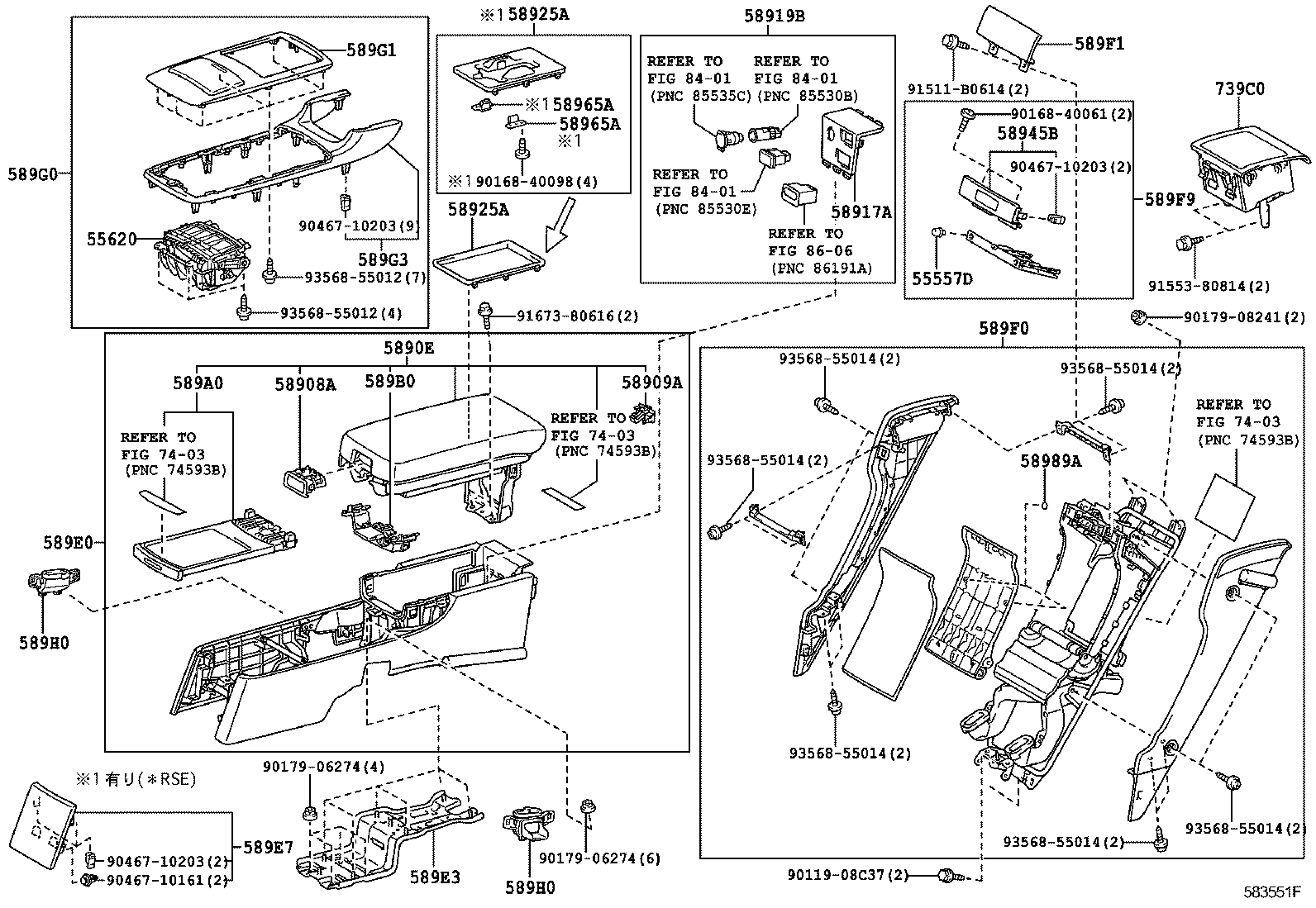 58917-30150 COVER, CONSOLE BOX, REAR product image