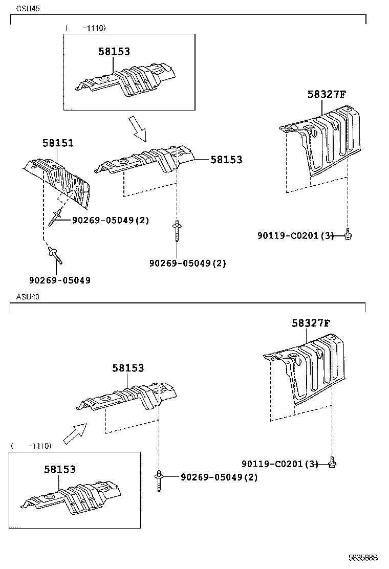 58151-0E020 INSULATOR, FRONT FLOOR HEAT, NO.1 product image