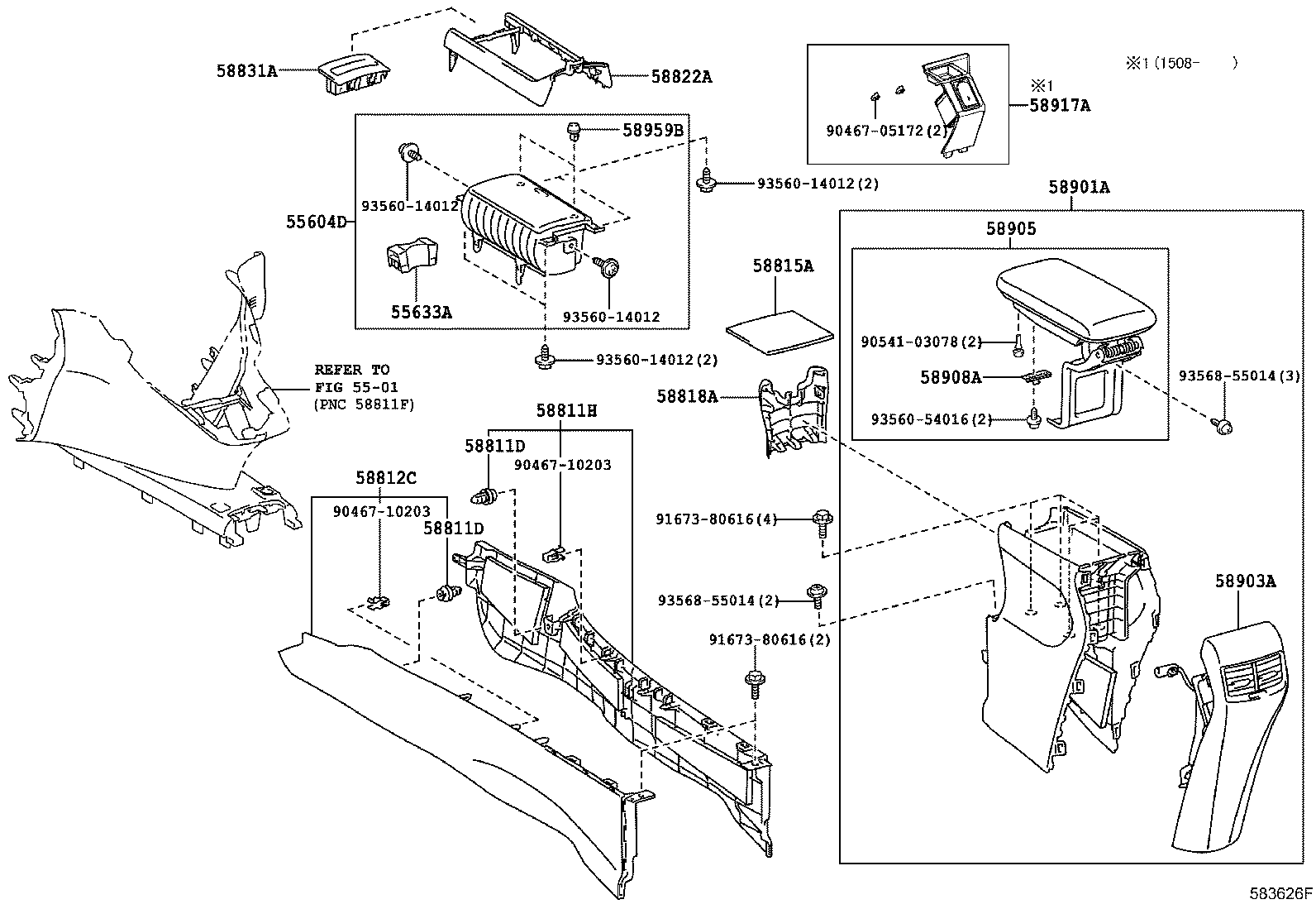 55604-75090 HOLDER SUB-ASSY, INSTRUMENT PANEL CUP product image