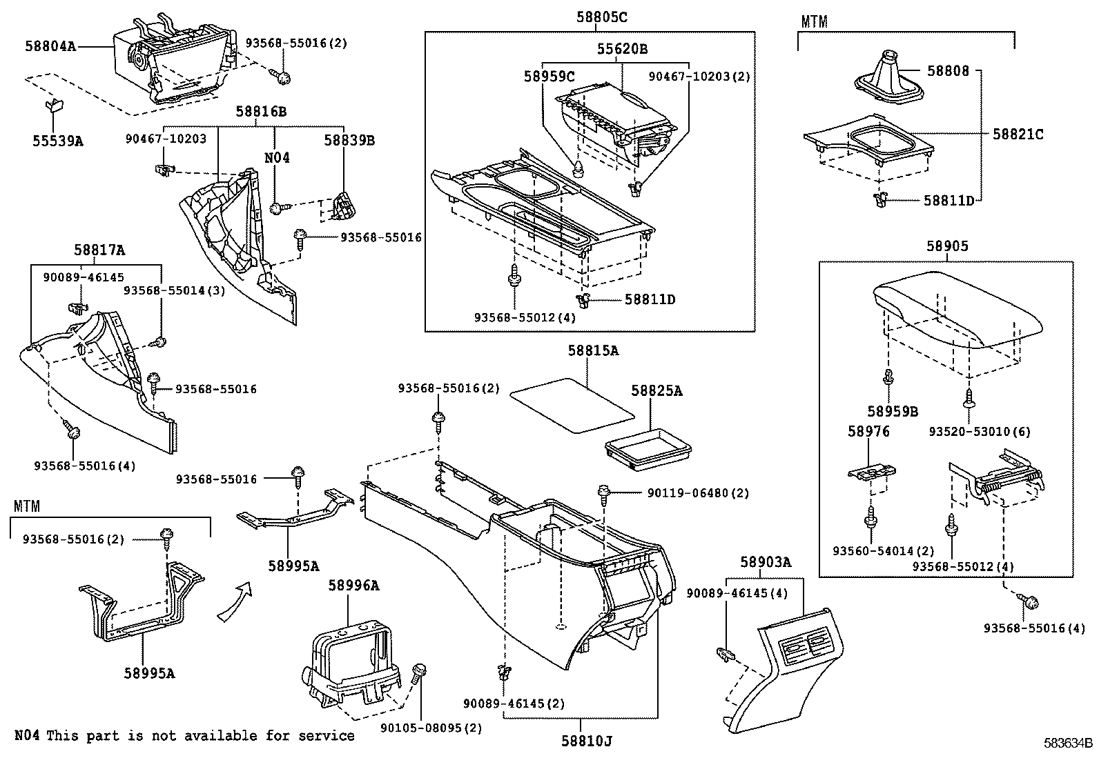 58801-06110 BOX, CONSOLE product image