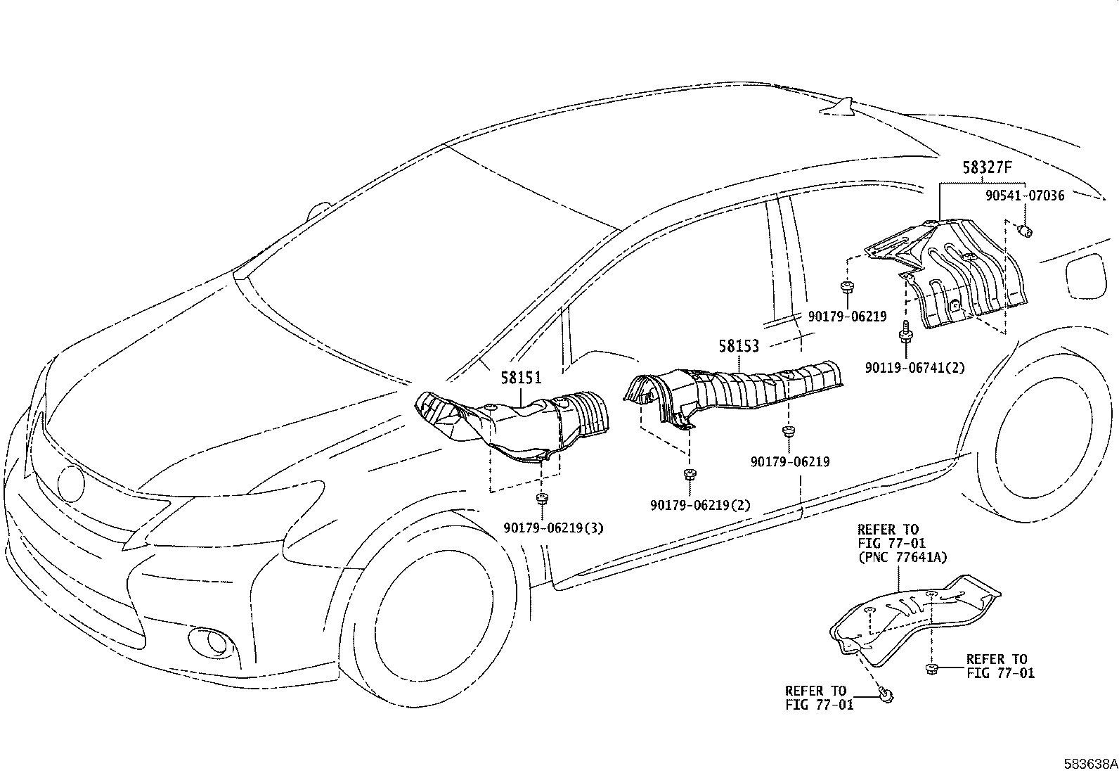 Toyota 58327-72011 INSULATOR, MAIN MUFFLER HEAT, RH