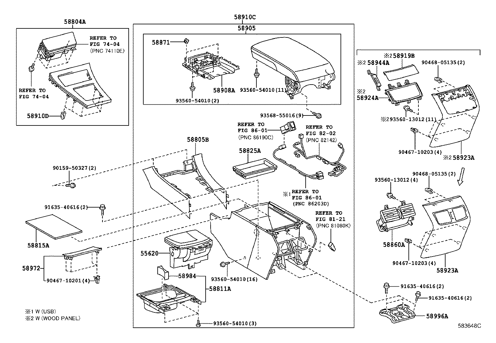 58910-33480-C3 BOX ASSY, CONSOLE, REAR product image