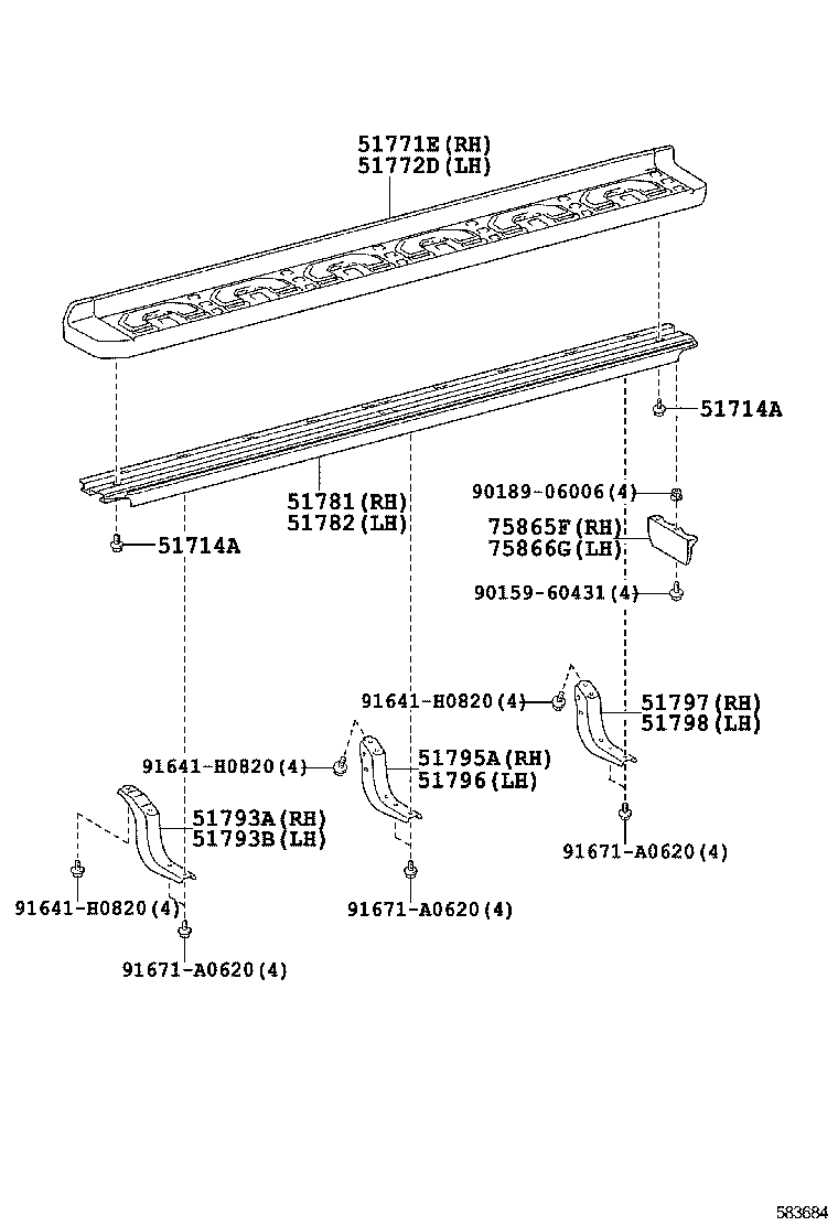 51772-35170 PLATE, STEP, LH product image