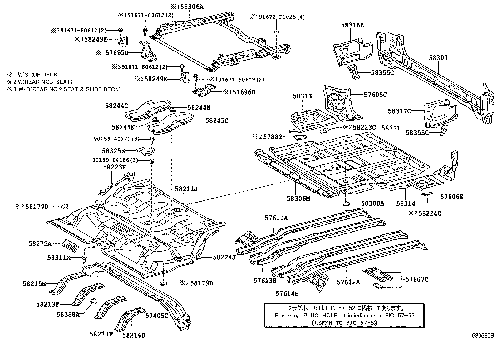 Toyota 57604-60120 MEMBER, REAR FLOOR SIDE, CENTER LH