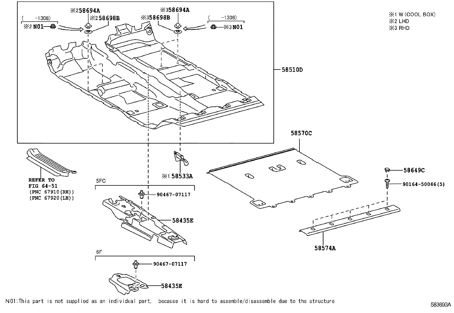 51012-60790 RAIL SUB-ASSY, REAR FRAME product image