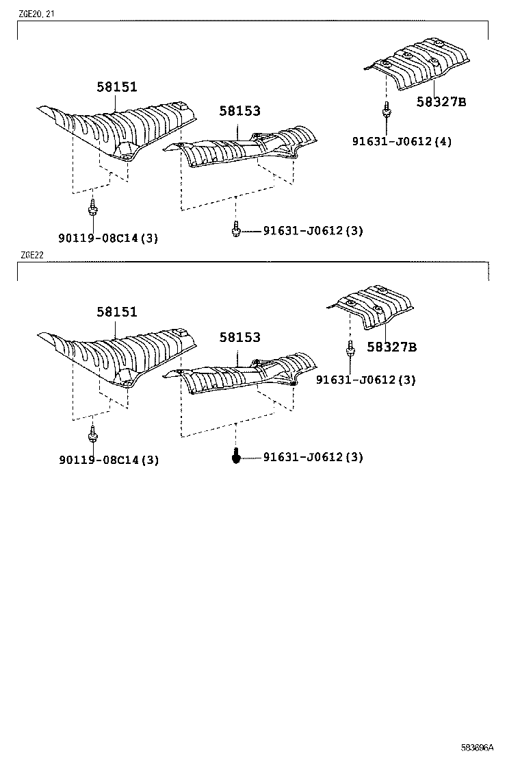 58151-68040 INSULATOR, FRONT FLOOR HEAT, NO.1 product image