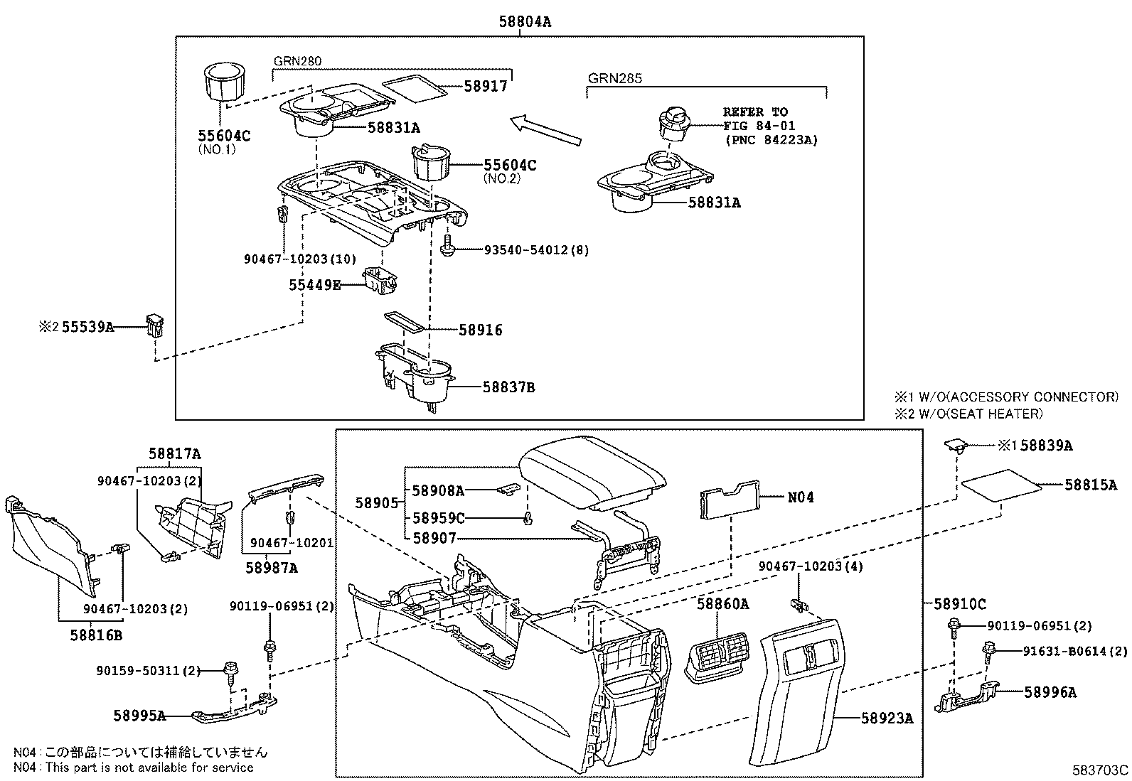 58804-35520 PANEL SUB-ASSY, CONSOLE, UPPER product image