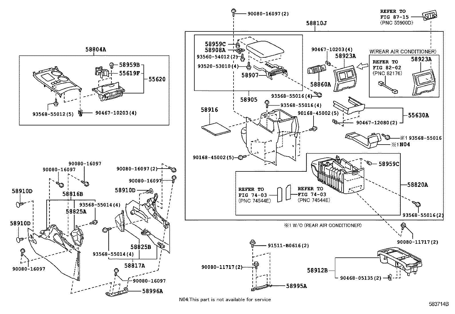 Toyota 58804-0E080-E0 PANEL SUB-ASSY, CONSOLE, UPPER